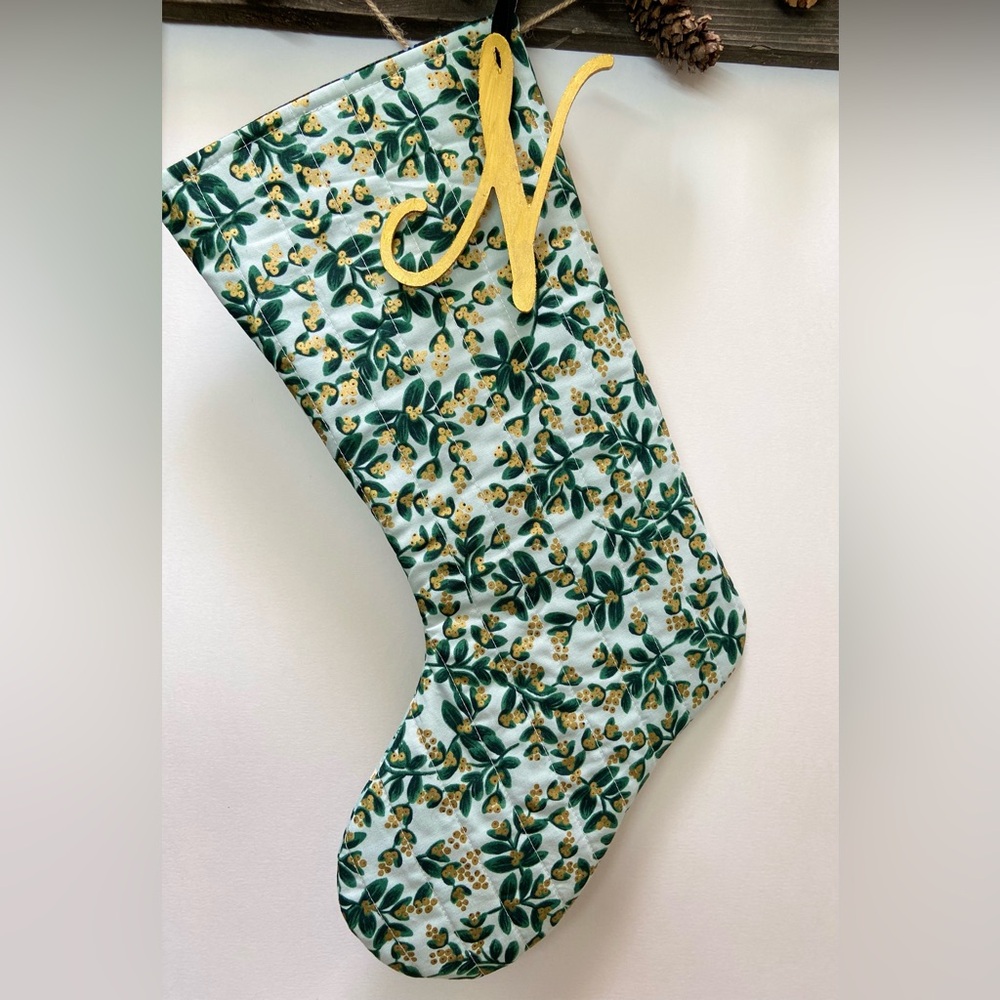 N- Handmade Rifle Paper Co. Quilted Stocking - Picture 4 of 5